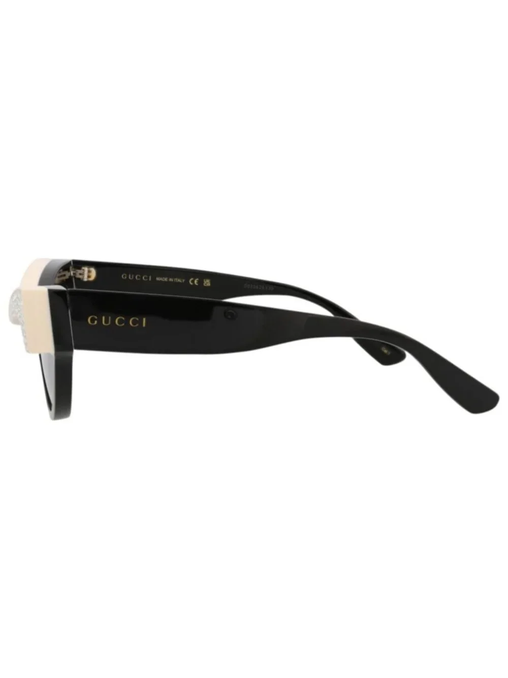New Gucci Women's Sunglasses Cat Eye Acetate Frame Black Black Violet